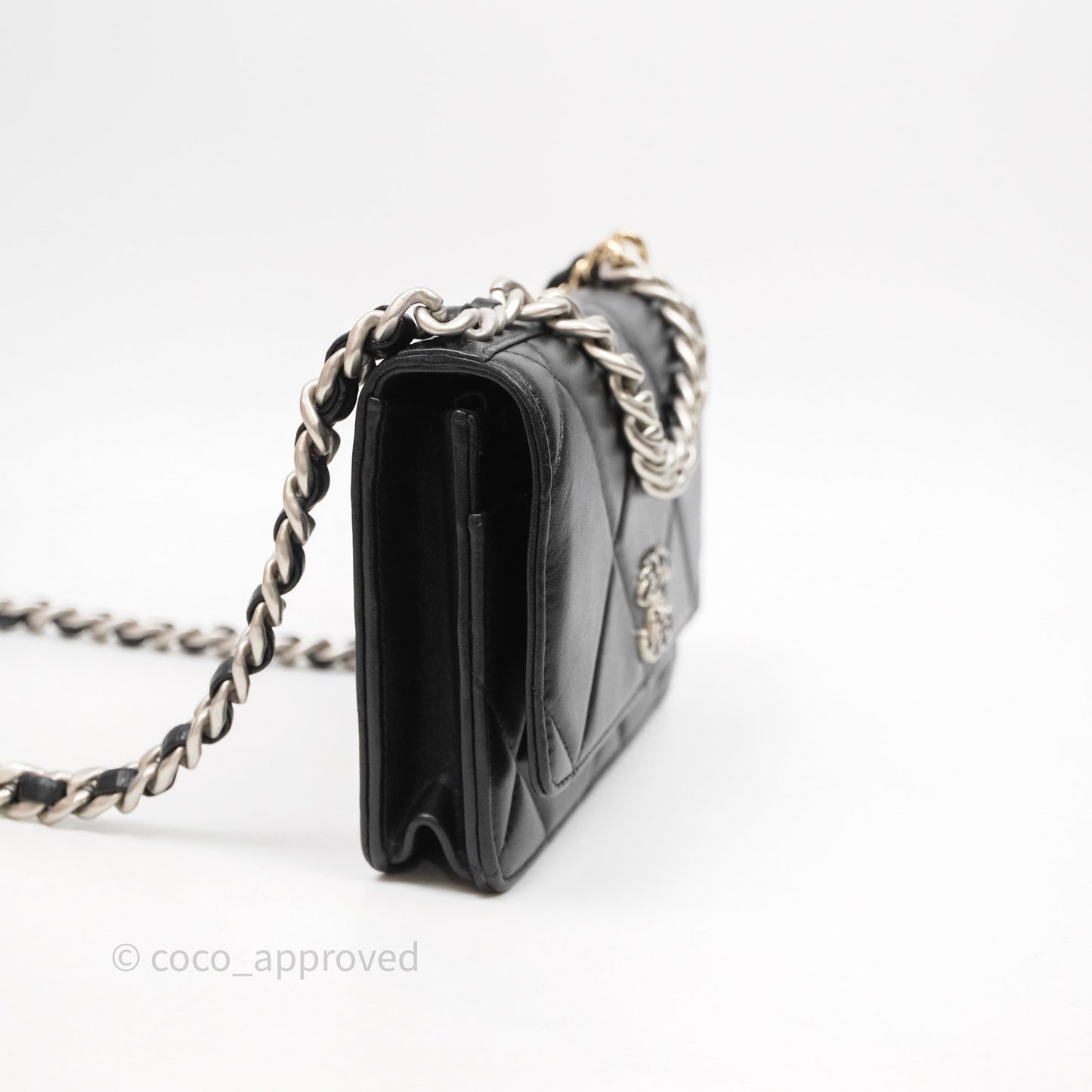 Chanel 19 Wallet on Chain WOC Black Mixed Hardware