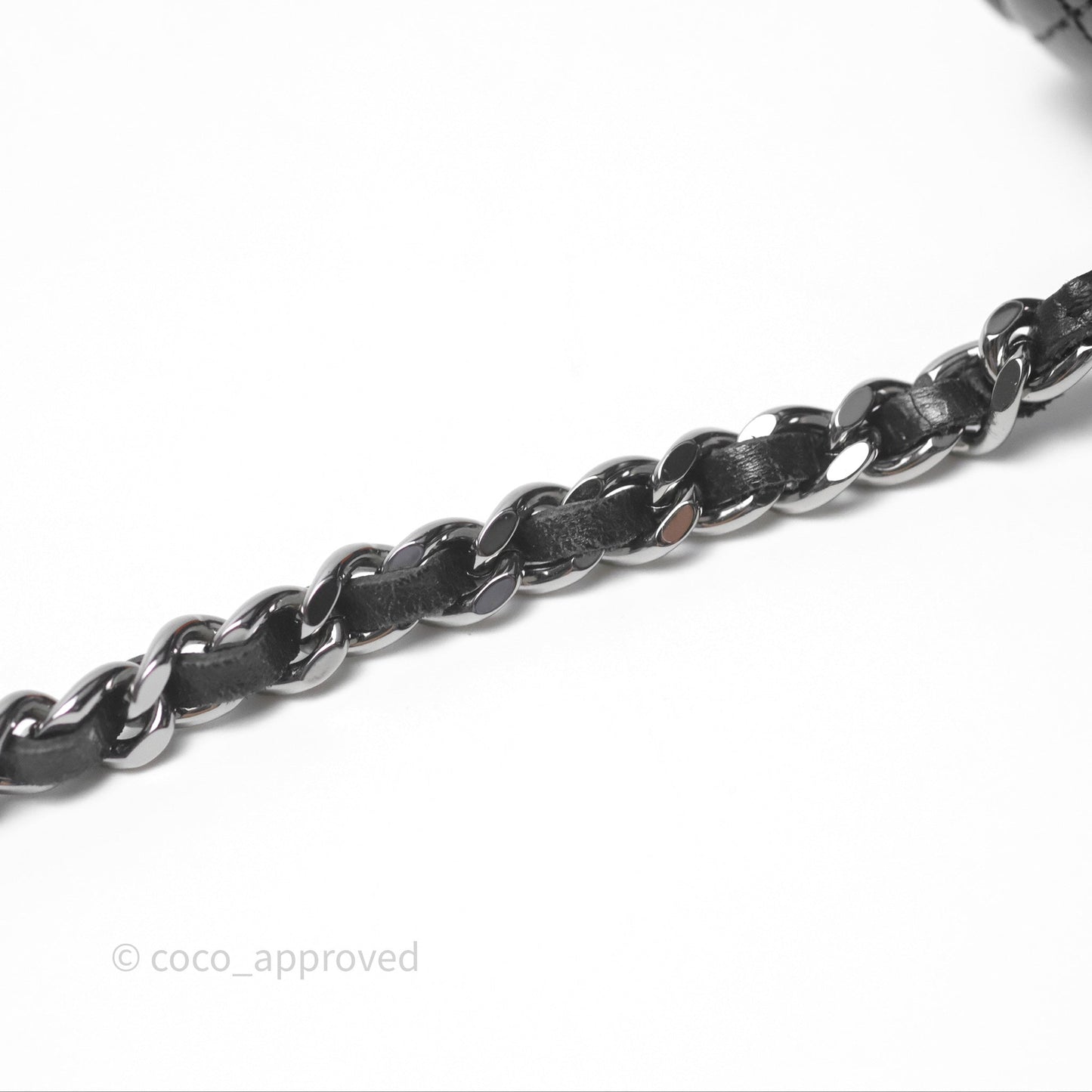 Chanel Mini Crystal Top Handle Wallet On Chain WOC Black Calfskin Gun Metal Hardware 23K