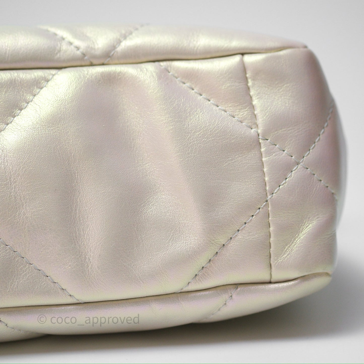 Chanel 19 Small Iridescent White Mixed Hardware