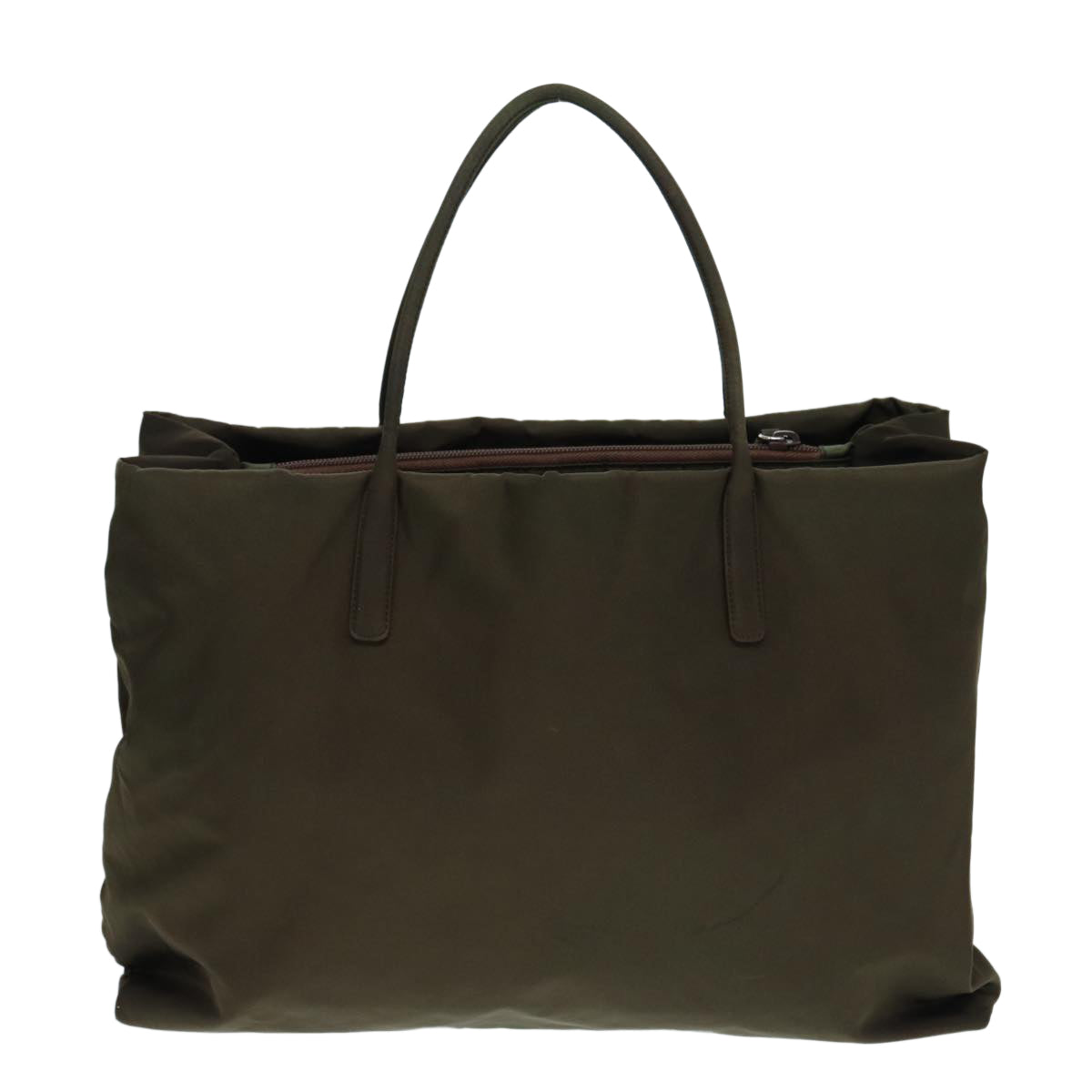 Luxury Prada Hand Bag Nylon Khaki Silver  88468
