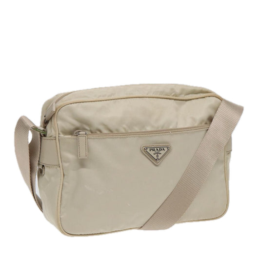 Luxury Prada Shoulder Bag Nylon White Silver  88471