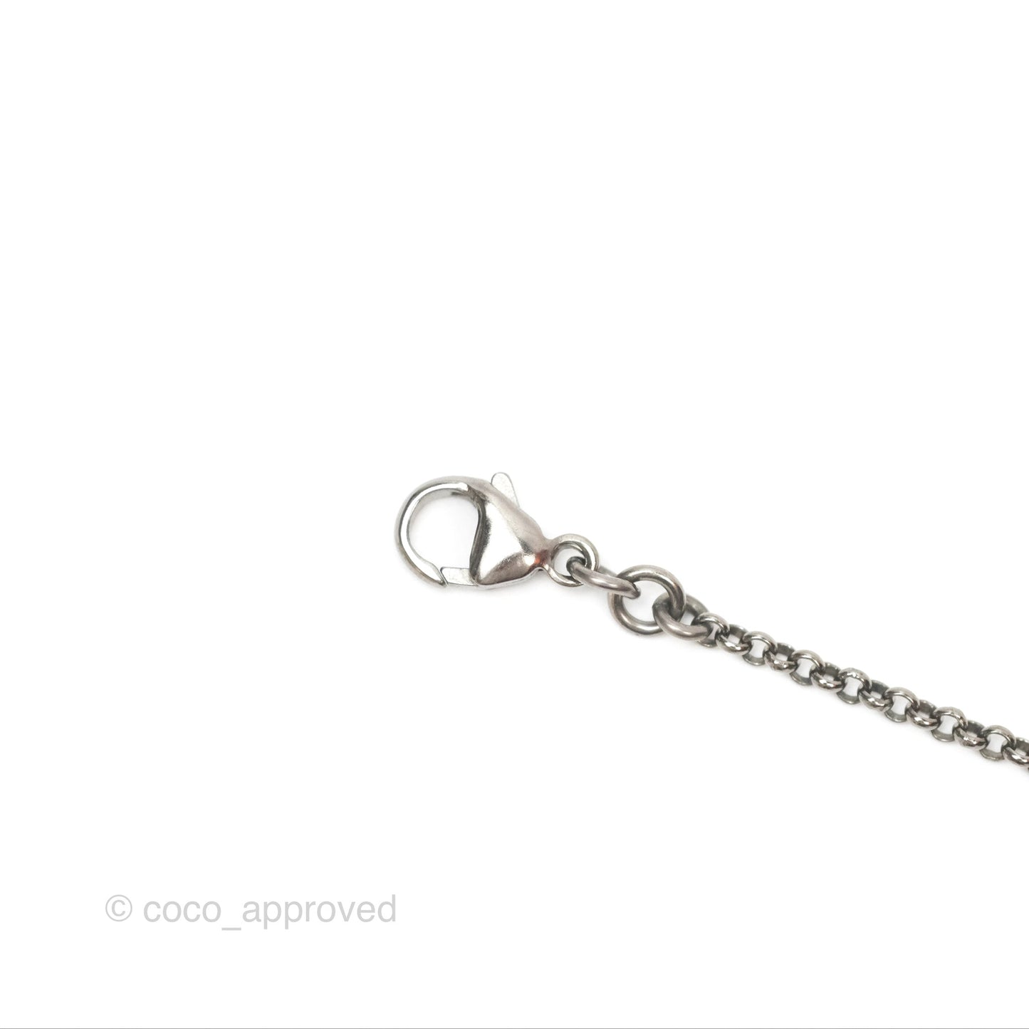 Chanel Black Resin CC Necklace Ruthenium Tone 18S