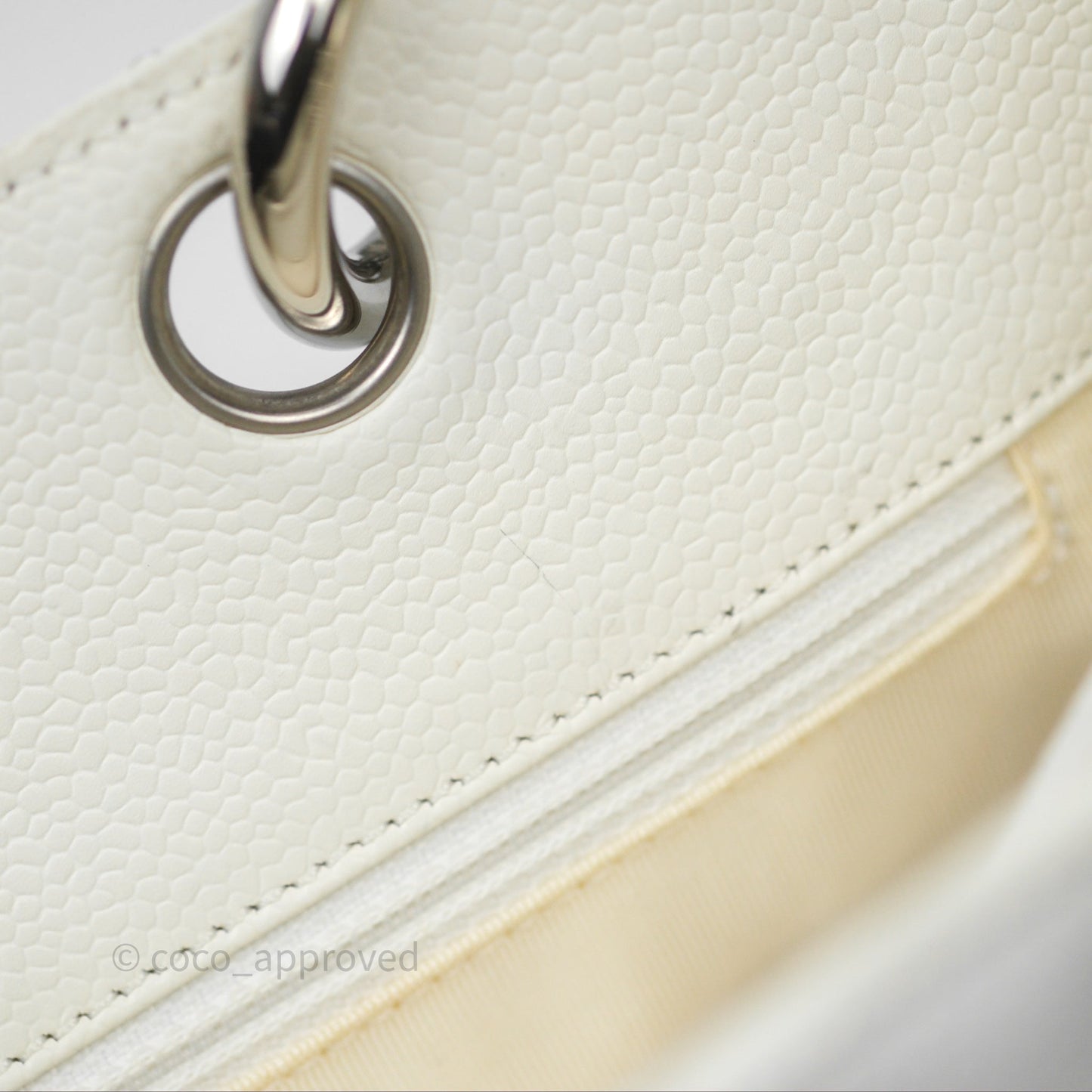 Chanel GST White Caviar Silver Hardware