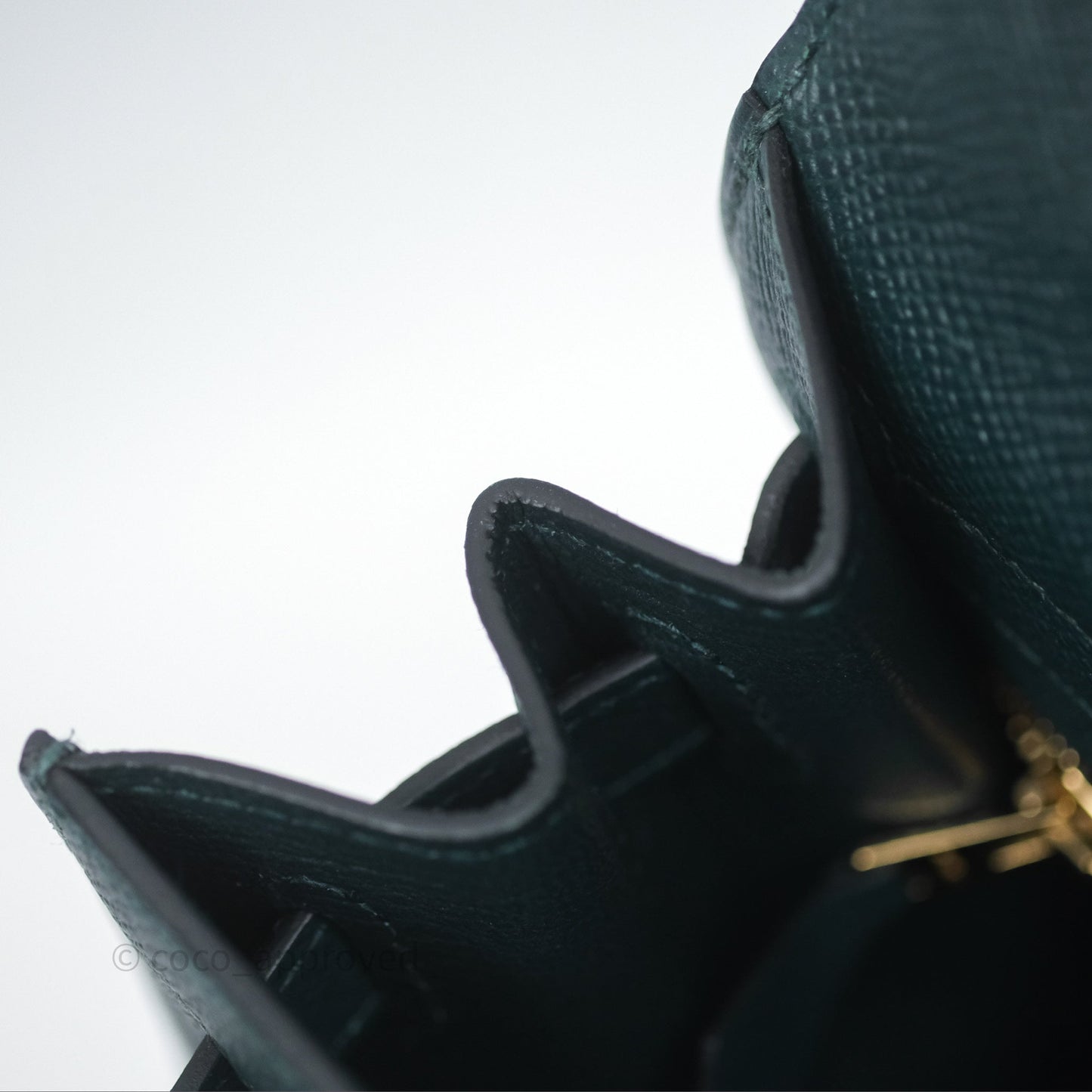 Hermès Kelly 28 Sellier Vert Cypres 6O Epsom Gold Hardware