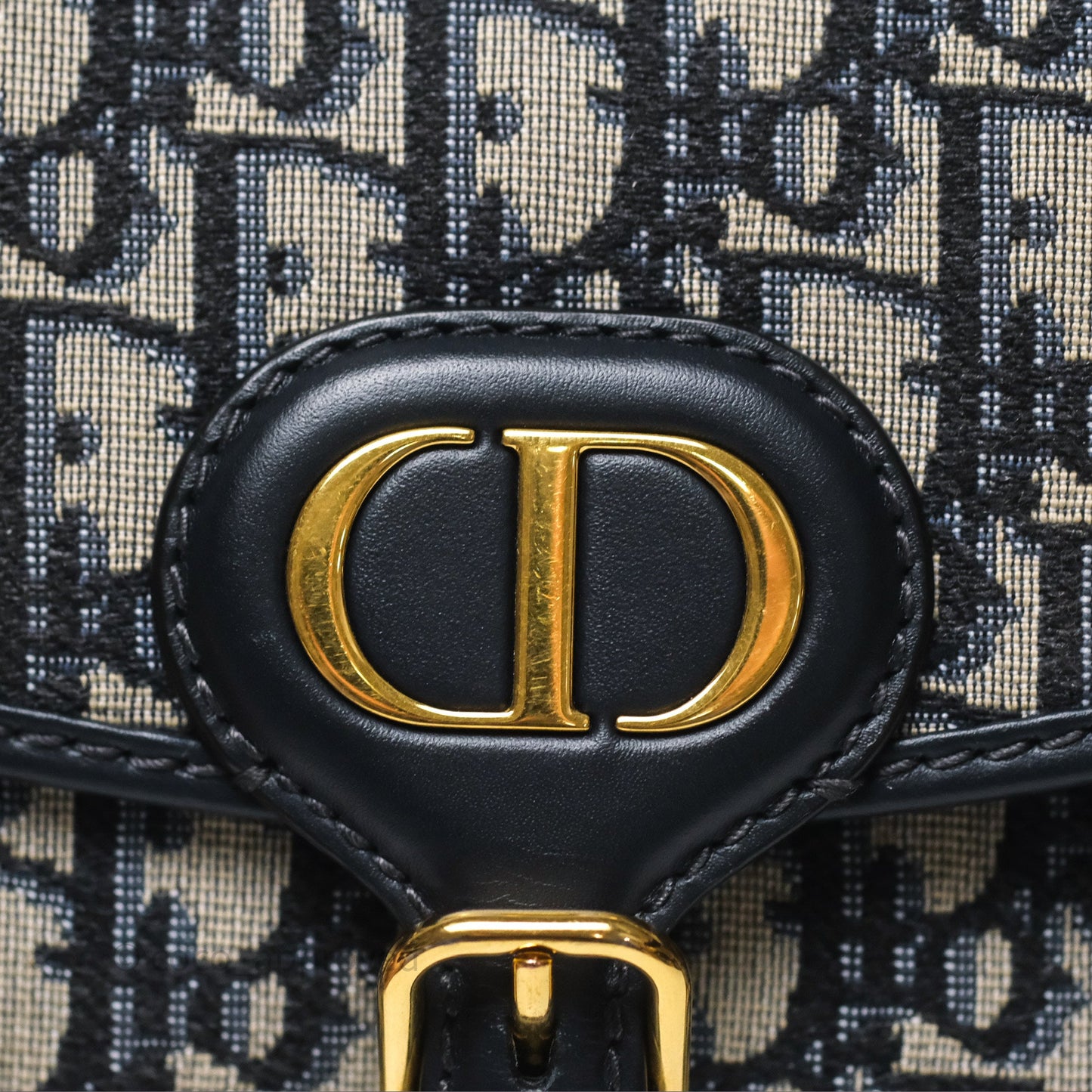 Christian Dior Medium Bobby Bag Blue Oblique Jacquard Canvas