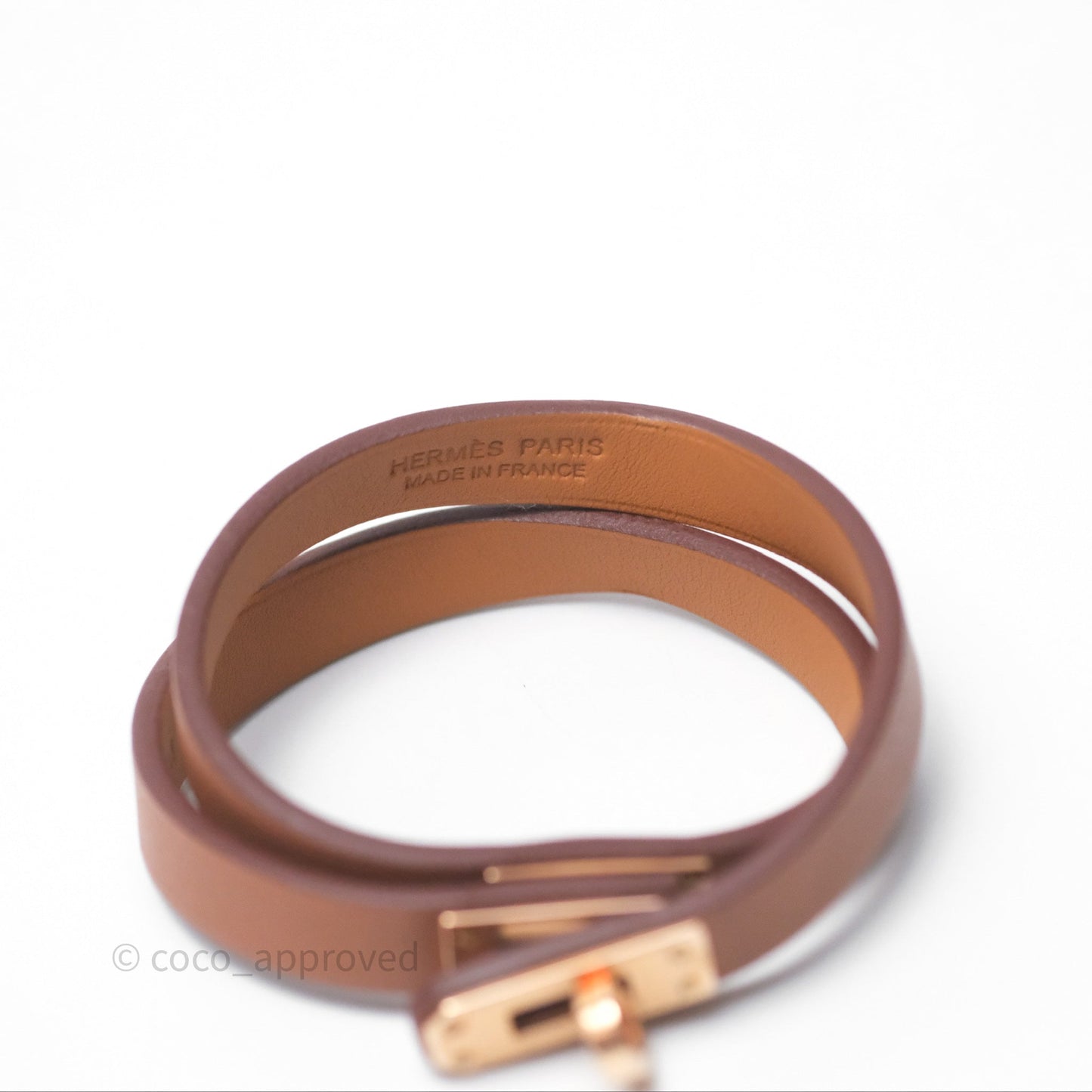 Hermès Kelly Double Tour Bracelet Gold Swift Gold Hardware