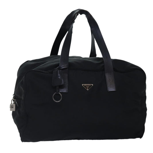 Luxury Prada Boston Bag Nylon Black Silver  88528