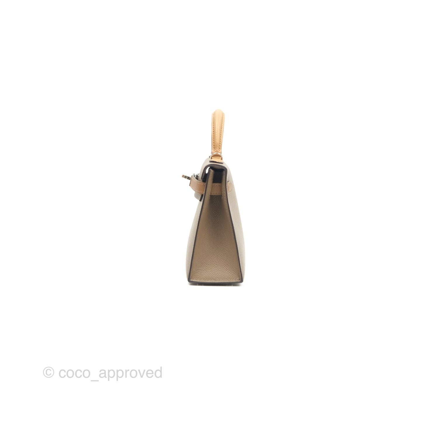 Hermès Mini Kelly II Etoupe 18/Alezan 3G/Biscuit 48 Epsom Palladium Hardware
