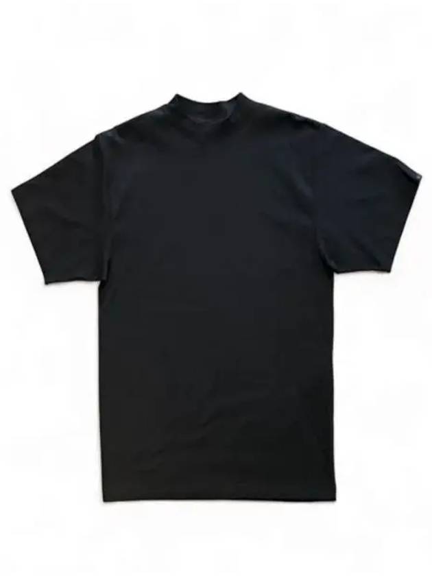 Luxury Balenciaga Cotton Crew Neck Short Sleeve T-Shirt Navy