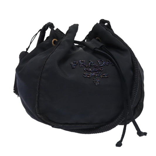 Luxury Prada Shoulder Bag Nylon Navy Gold  88551