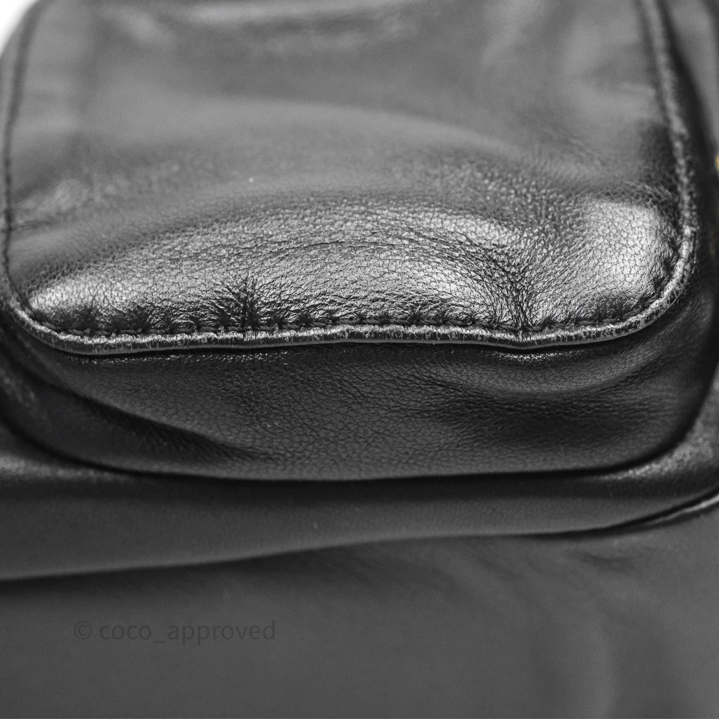 Miu Miu Nappa Leather Pocket Bag Black Lambskin Gold Hardware