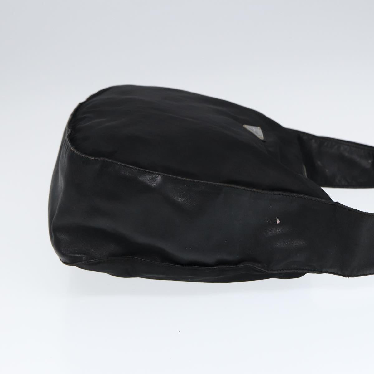 Luxury Prada Shoulder Bag Nylon Leather Black Silver  88573