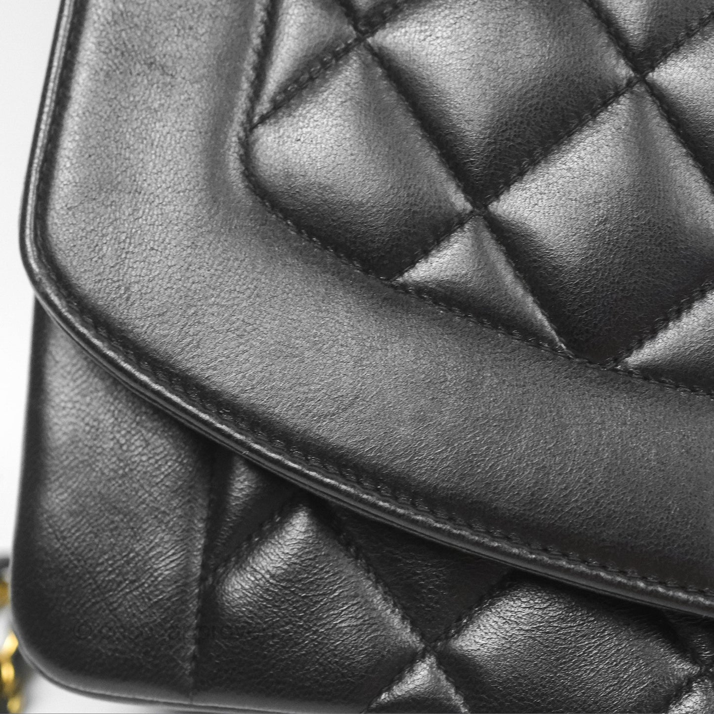 Chanel Vintage Quilted Medium Classic Diana Flap Bag Black Lambskin 24K Gold Hardware