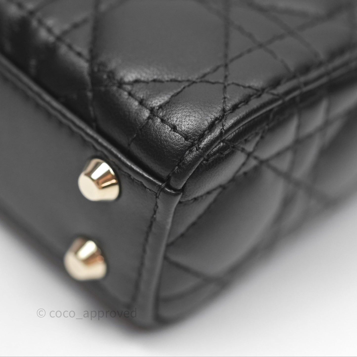 Christian Dior Micro Lady Dior Cannage Black Lambskin Gold Hardware