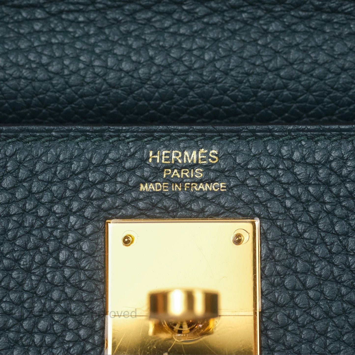Hermes Kelly 28 Clemence Vert Cypress 6O Gold Hardware