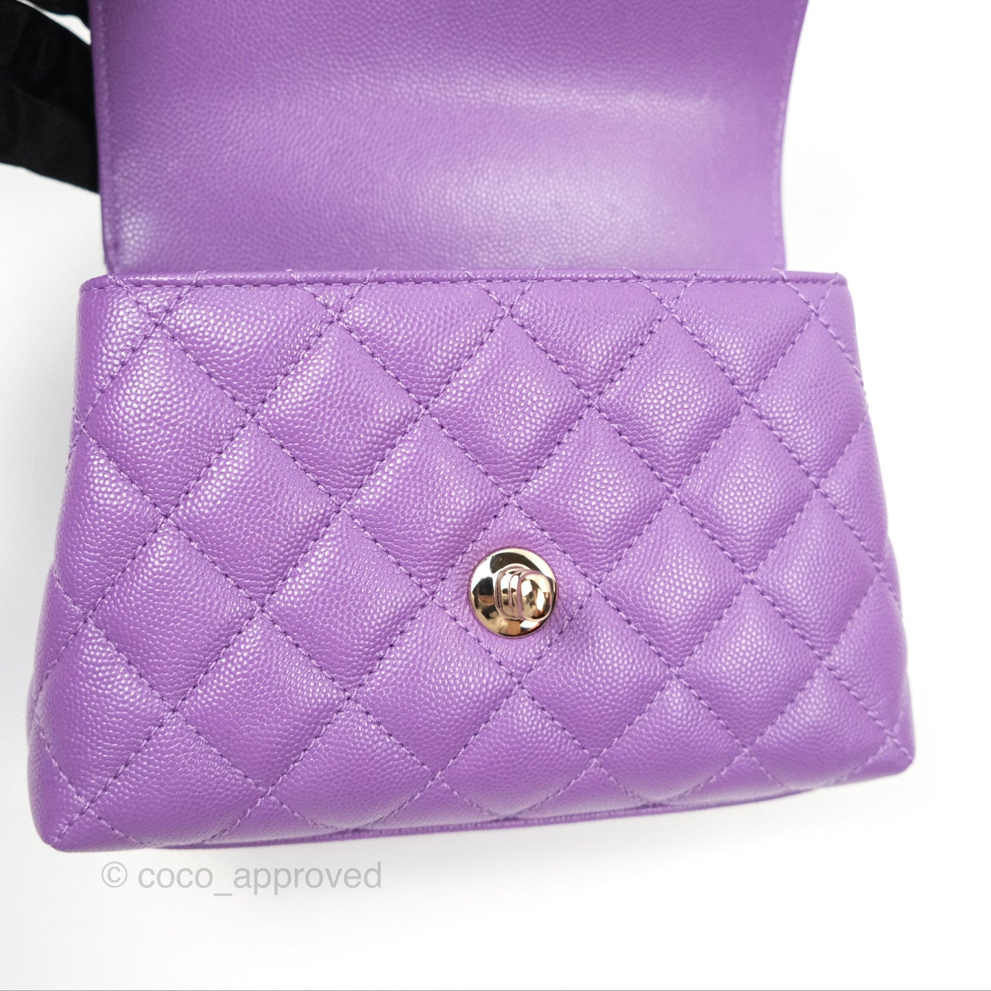 Chanel Mini Coco Handle Purple Caviar Gold Hardware