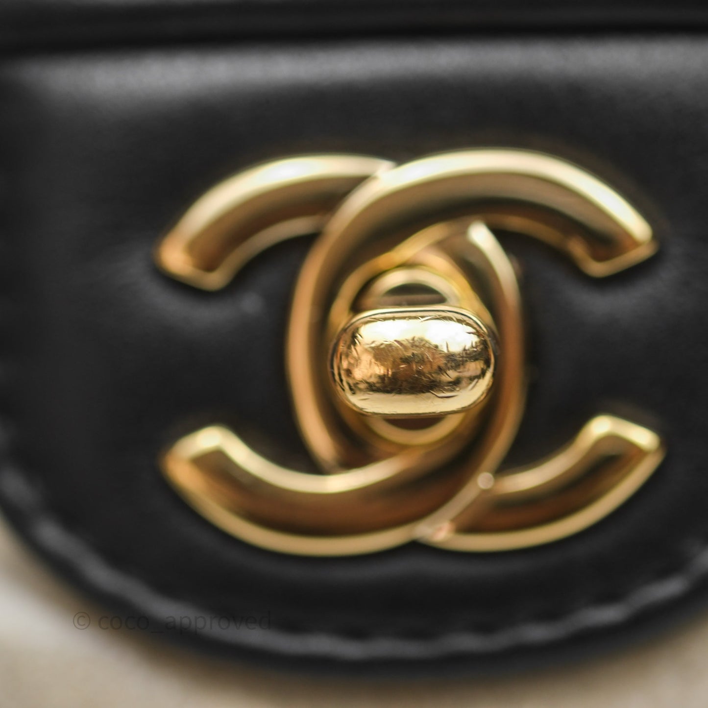 Chanel Medium Sand By The Sea PVC Flap Black Lambskin Gold Hardware