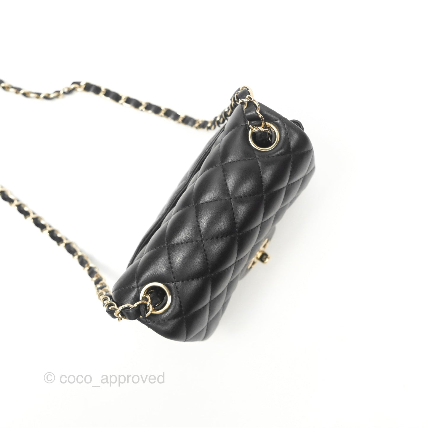 Chanel Mini Square Black Lambskin Gold Hardware