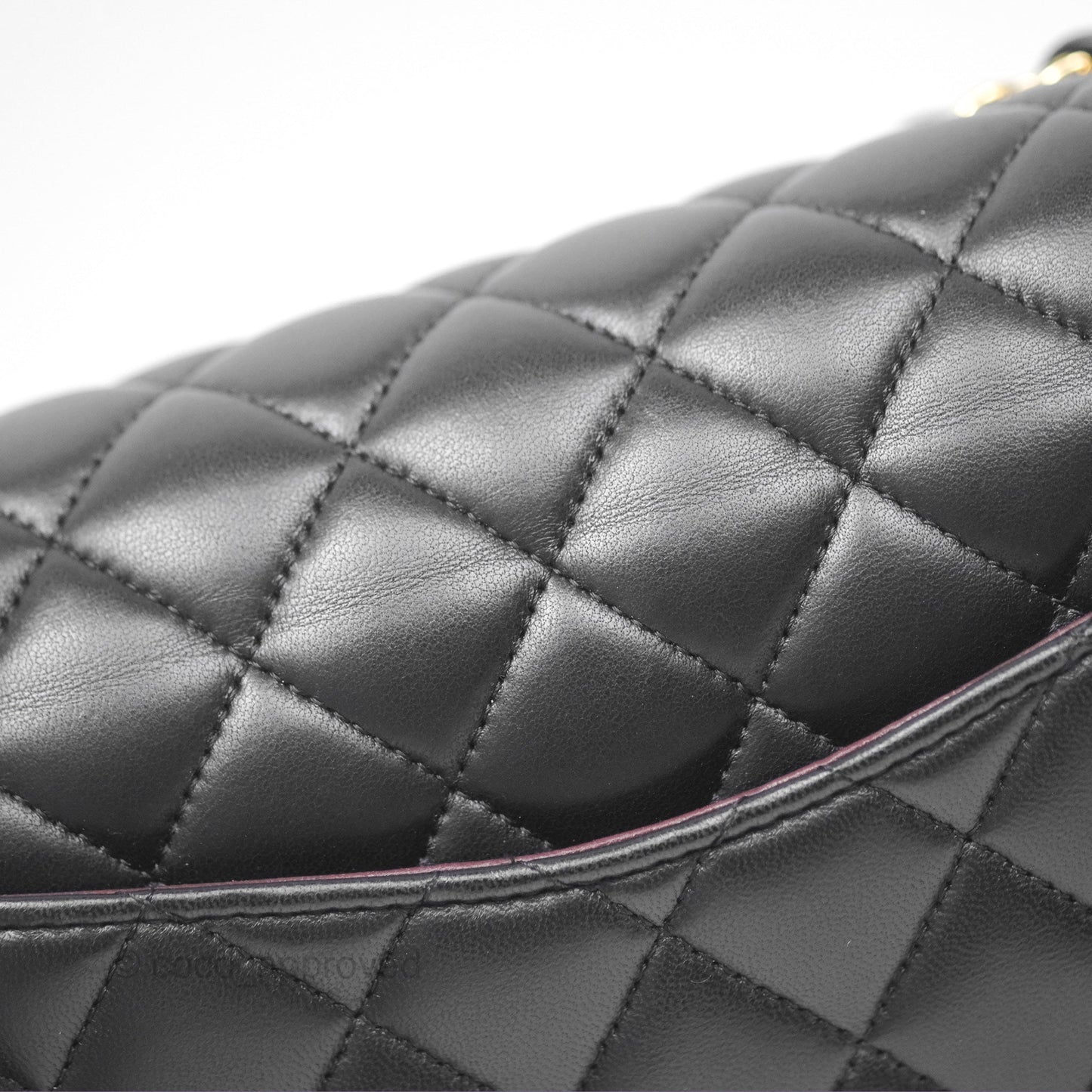 Chanel Classic M/L Medium Flap Quilted Black Lambskin Gold Hardware