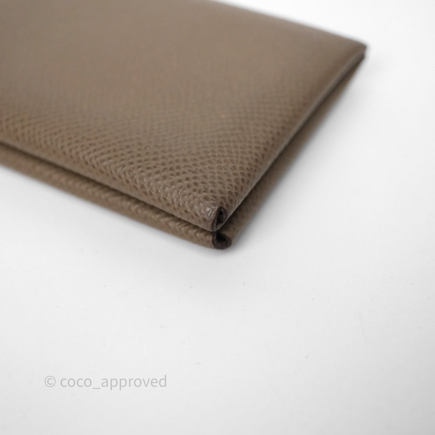 Hermès Calvi Duo Compact Card Holder Etoupe 18 Epsom