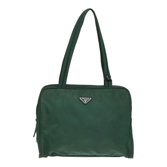 Luxury Prada Tote Bag Nylon Khaki Silver  88613