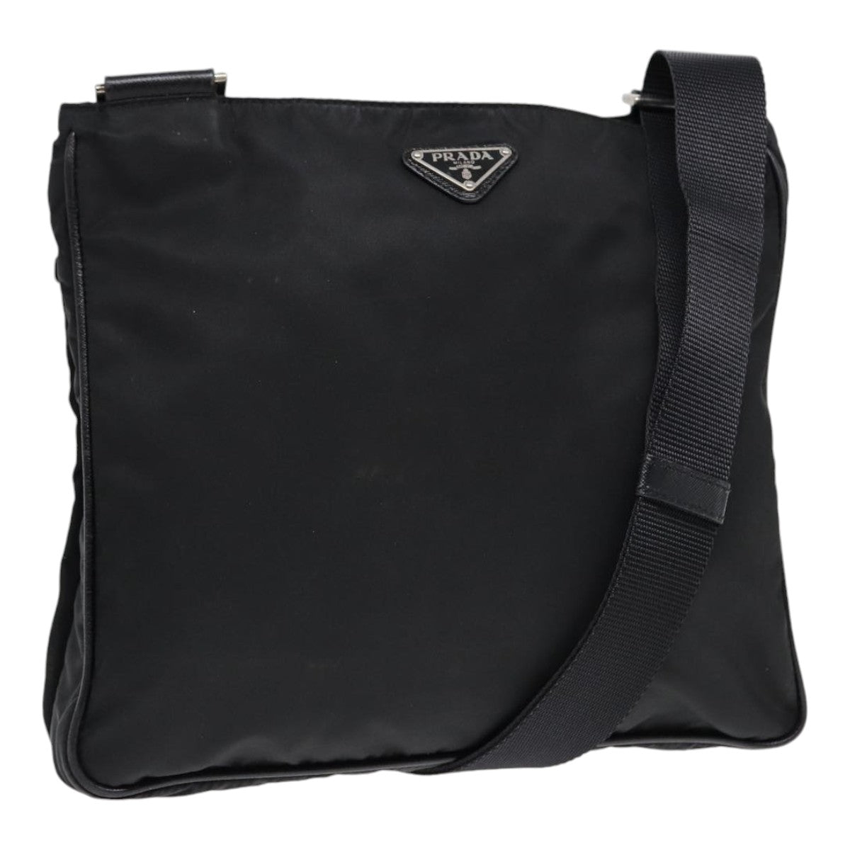 Luxury Prada Shoulder Bag Nylon Black Silver  88653
