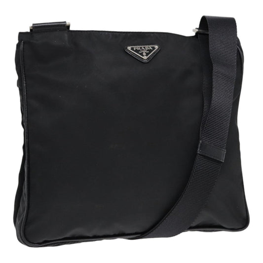 Luxury Prada Shoulder Bag Nylon Black Silver  88653