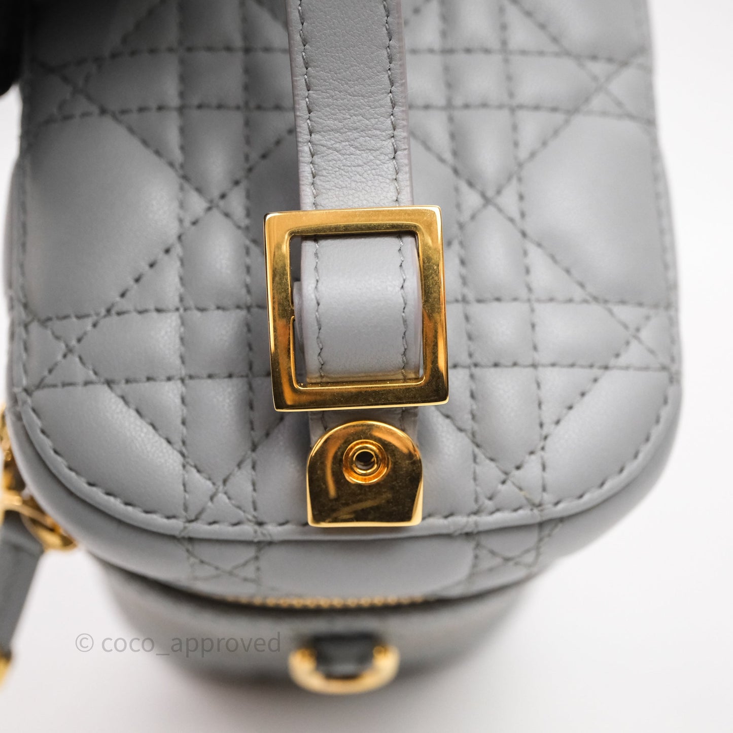 Christian Dior Small Diortravel Vanity Case Grey Lambskin Cannage