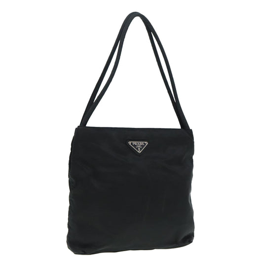 Luxury Prada Hand Bag Nylon Black Silver  88677