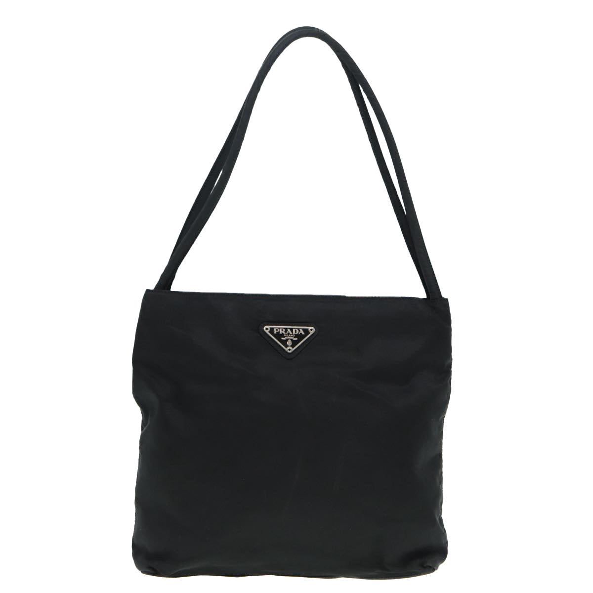 Luxury Prada Hand Bag Nylon Black Silver  88677