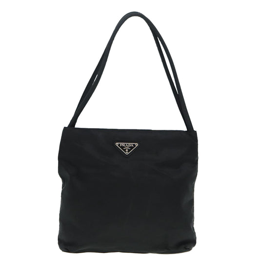 Luxury Prada Hand Bag Nylon Black Silver  88677