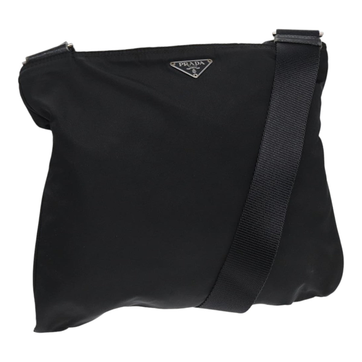 Luxury Prada Shoulder Bag Nylon Black Silver  88678