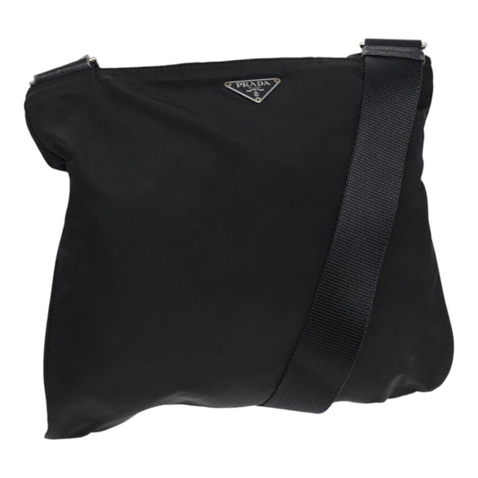 Luxury Prada Shoulder Bag Nylon Black Silver  88678