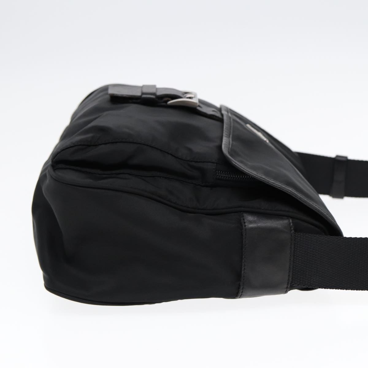 Luxury Prada Shoulder Bag Nylon Black Silver  88683