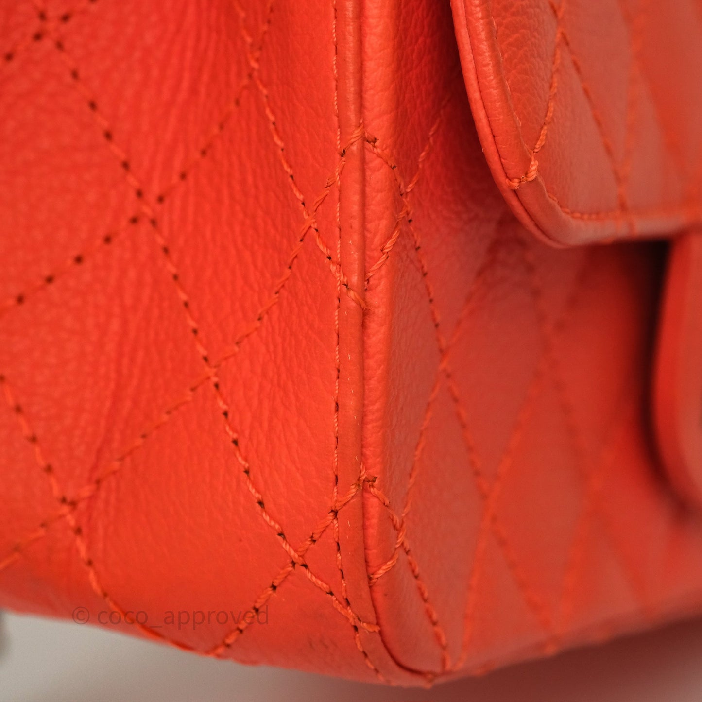 Chanel Mini Reissue 224 Tangerine Orange Goatskin Silver Hardware