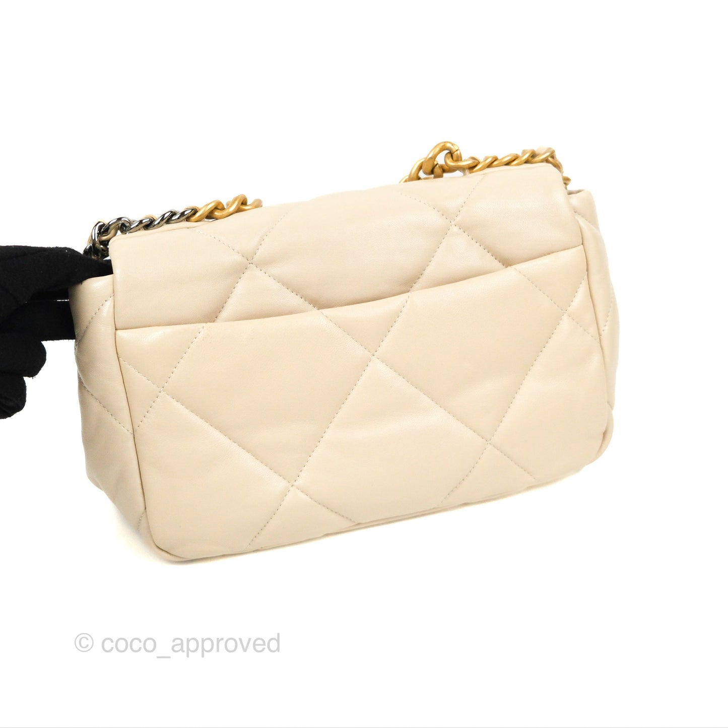 Chanel 19 Small Ivory Beige Mixed Hardware