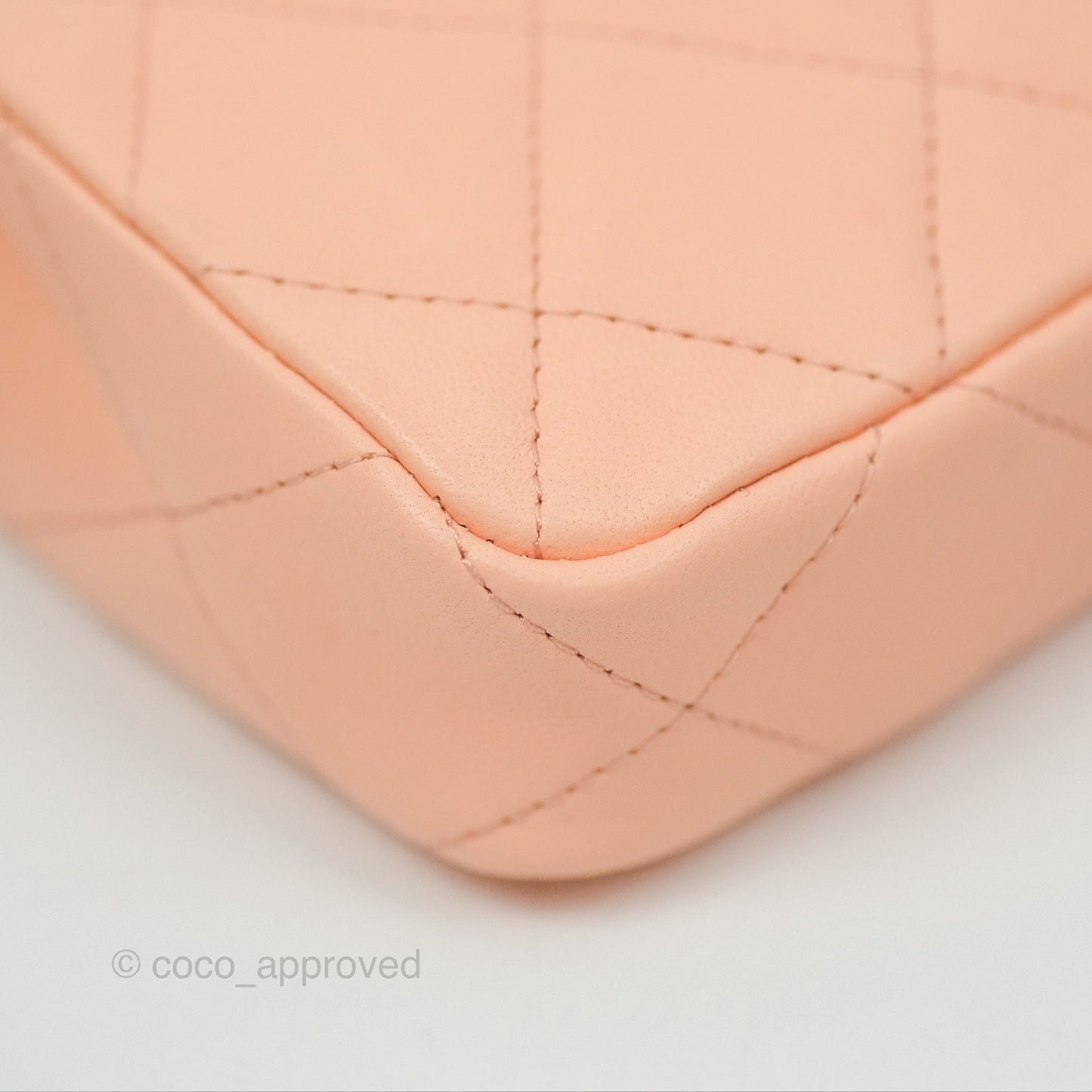 Chanel Mini Clutch With Chain Light Beige Pink Lambskin Gold Hardware