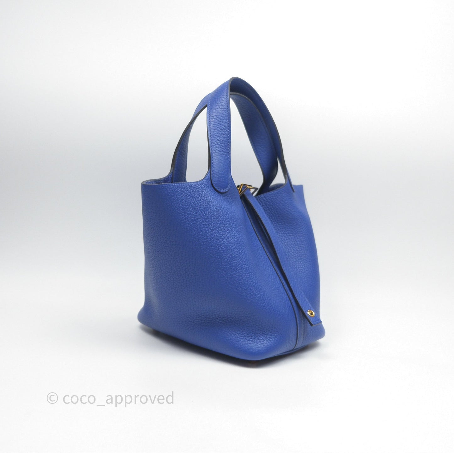 Hermès Picotin 18 Bleu Électrique 7T Clemence Gold Hardware