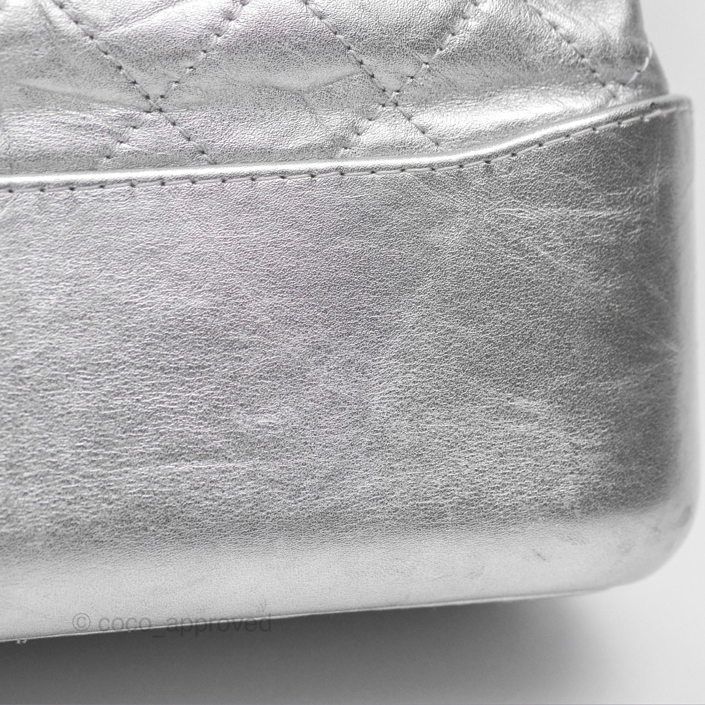 Chanel Large Gabrielle Hobo Metallic Silver Aged Calfskin Mixed Hardware