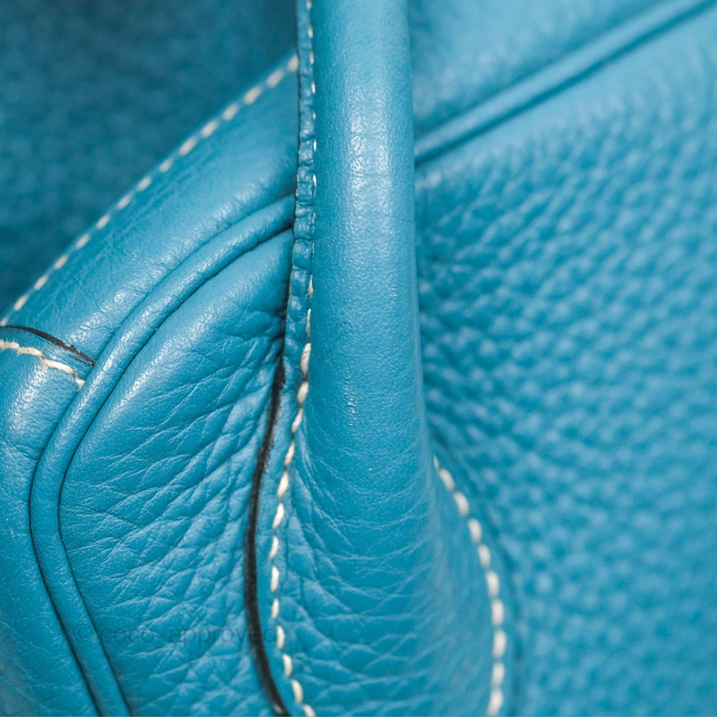 Hermès Lindy 34 Blue Jean Clemence Palladium Hardware