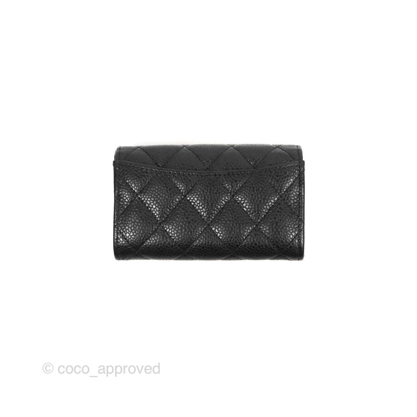 Chanel Classic Flap Card Holder Black Caviar Silver Hardware