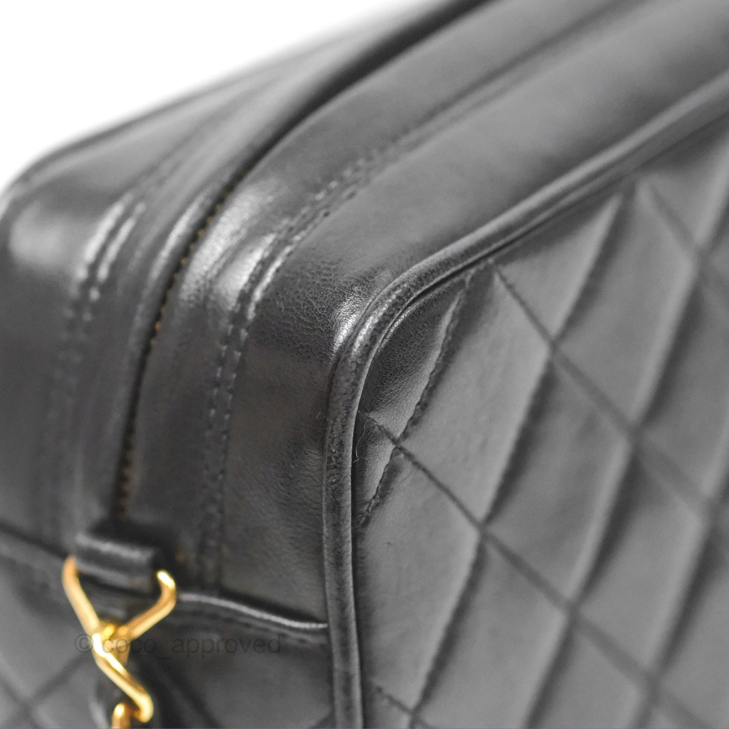 Chanel Vintage Camera Bag Black Lambskin 24K Gold Hardware
