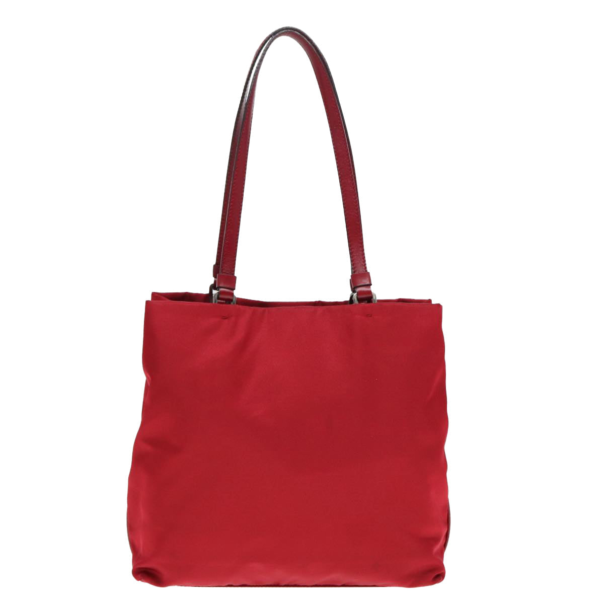 Luxury Prada Hand Bag Nylon Red Silver  88758