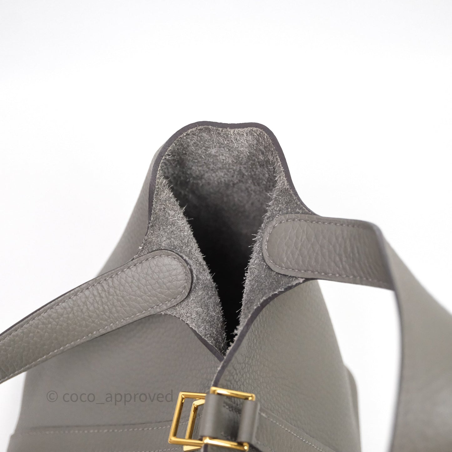 Hermès Picotin 18 Gris Meyer 0L Clemence Gold Hardware