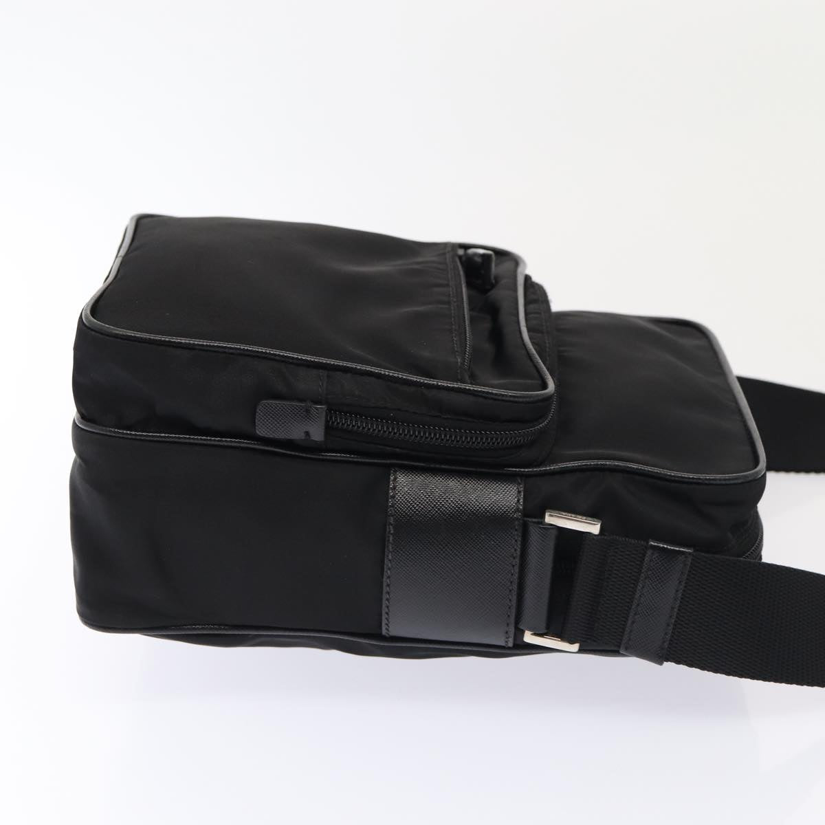 Luxury Prada Shoulder Bag Nylon Black Silver  88794
