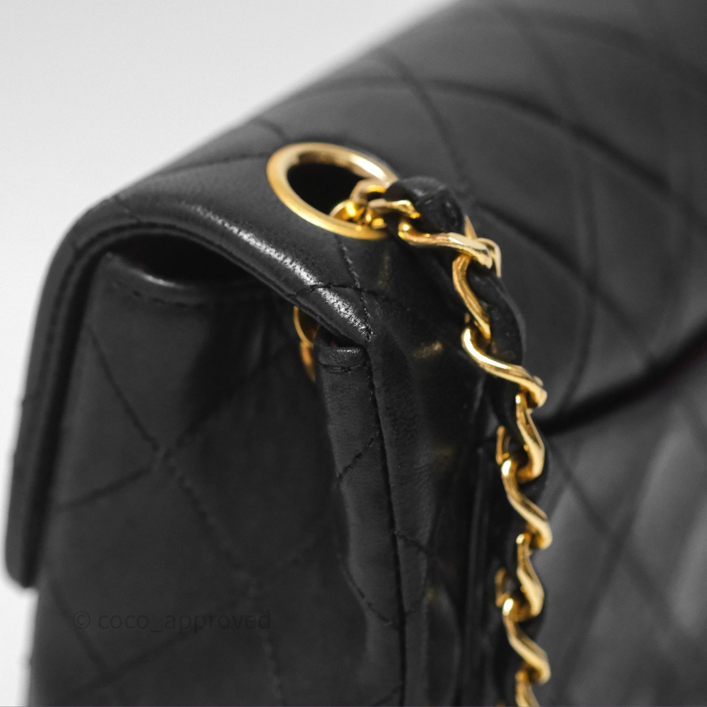 Chanel Vintage Mini Square Black Lambskin 24K Gold Hardware