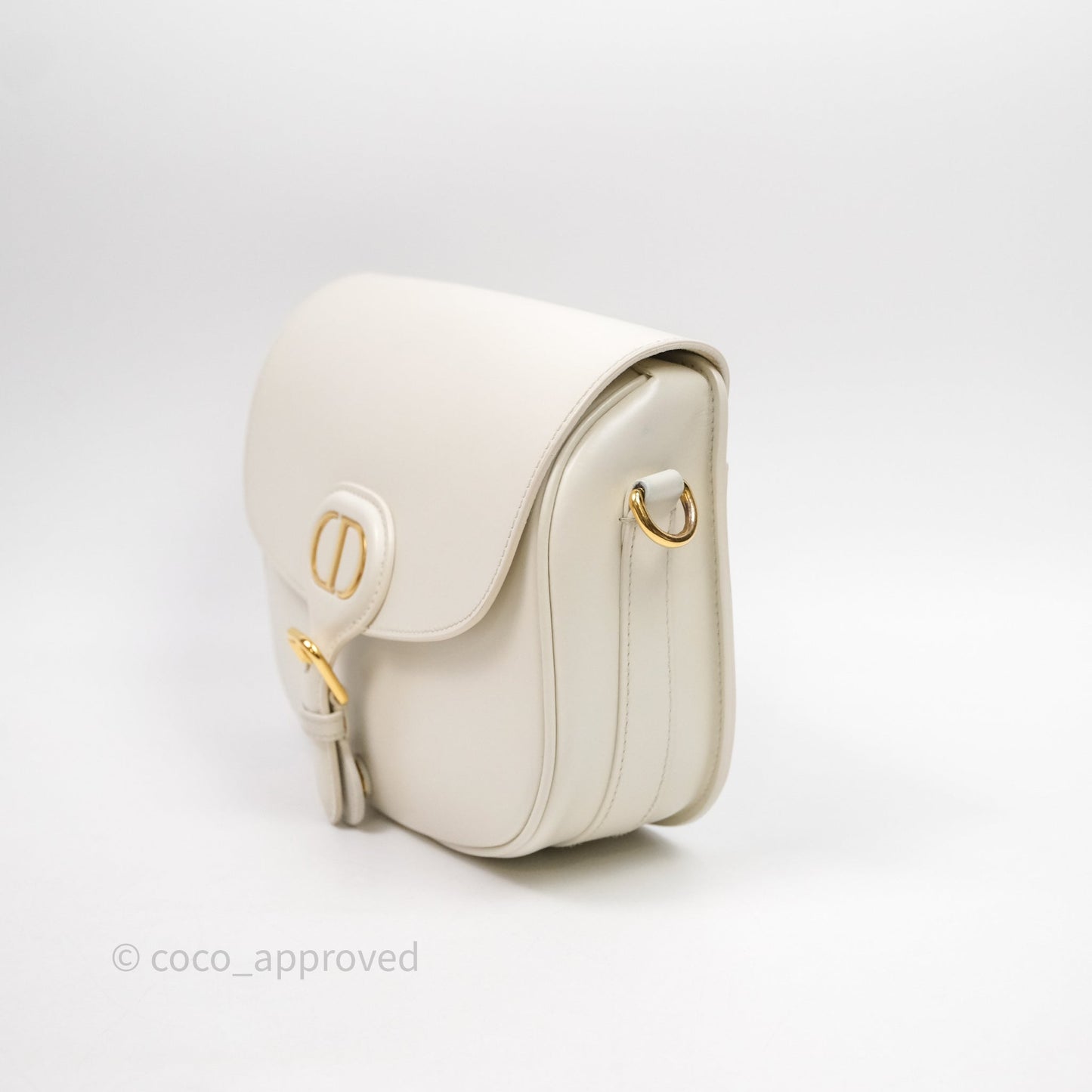 Dior Medium Bobby Bag Off White Calfskin Gold Hardware