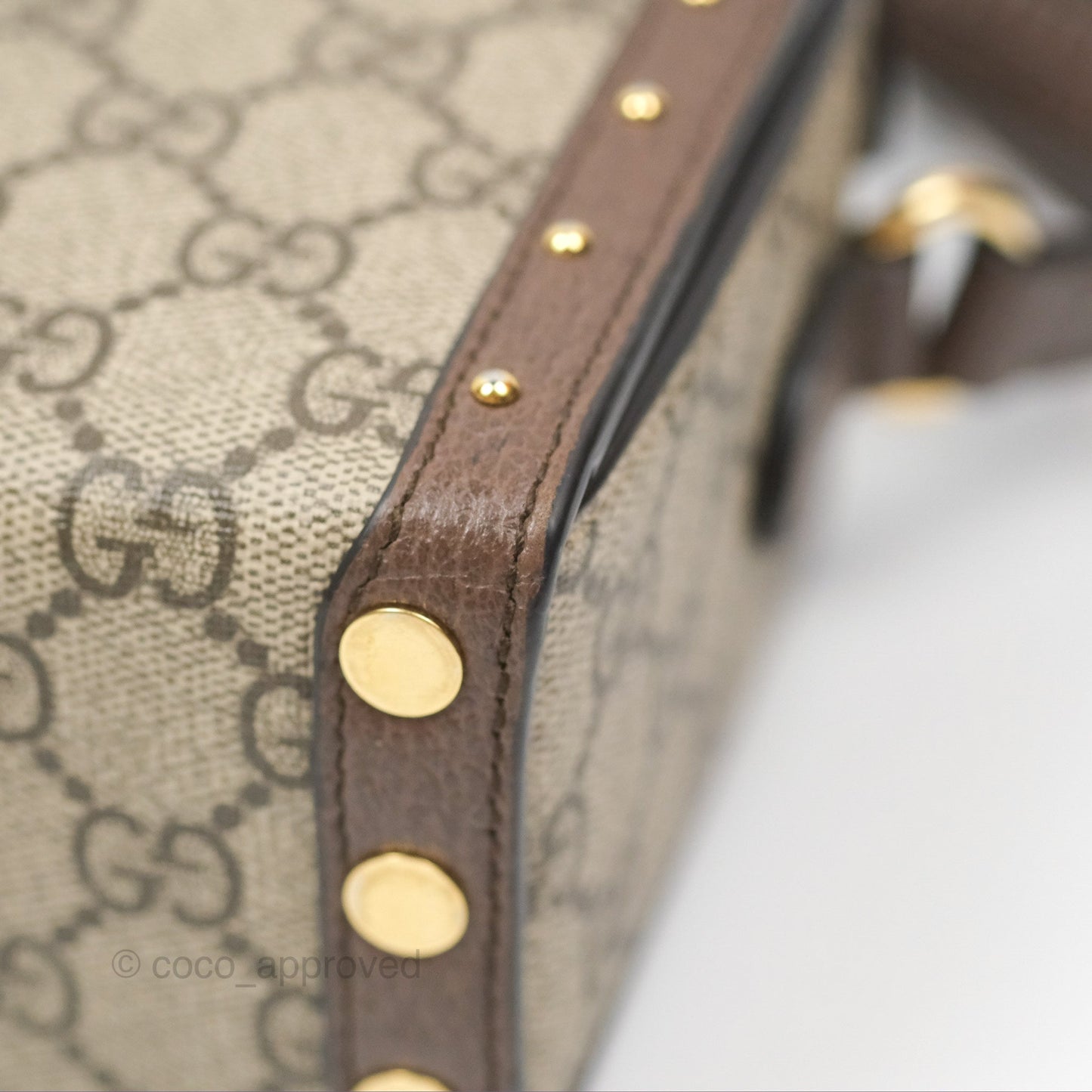 Gucci Gucci Brown/Beige GG Supreme Canvas and Leather Mini Trunk Bag
