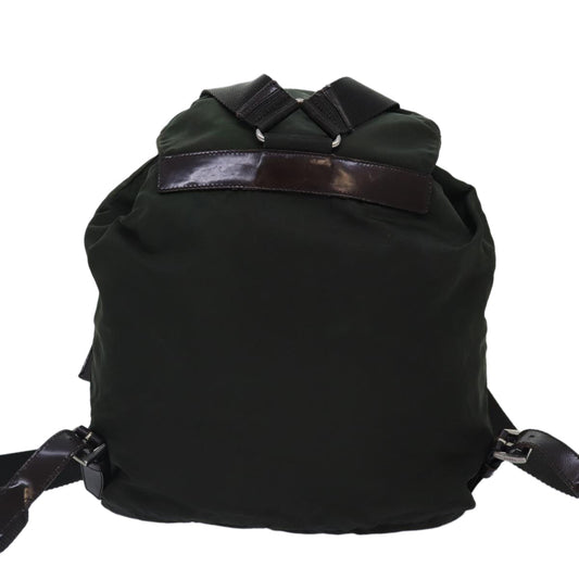 Luxury Prada Backpack Nylon Khaki Brown Silver  88801