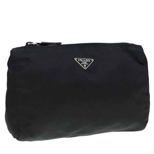Luxury Prada Pouch Nylon Black Silver  88824